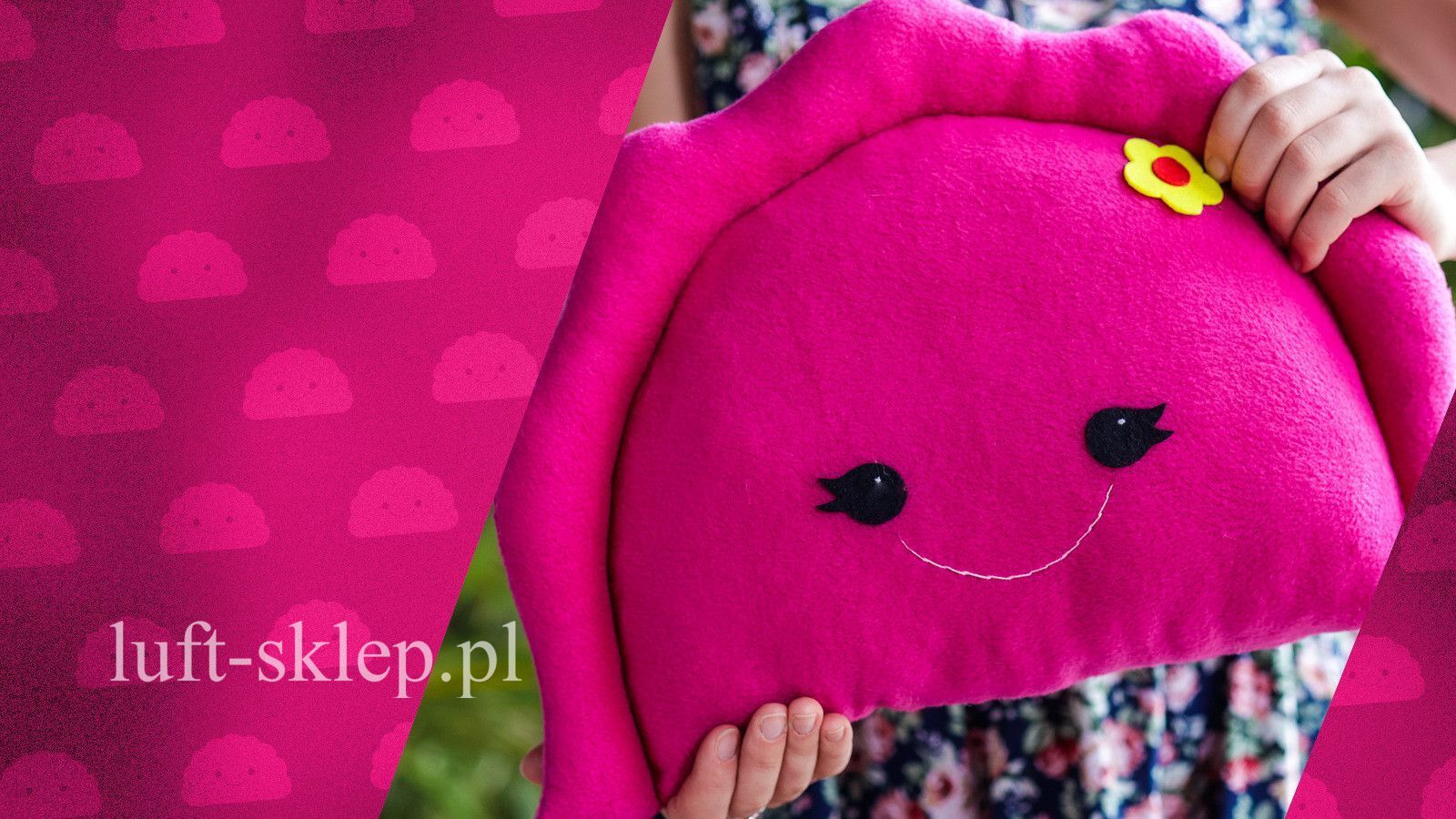 Rękodzielnicza poduszka Pieroguszka - wariant Dziewuszka